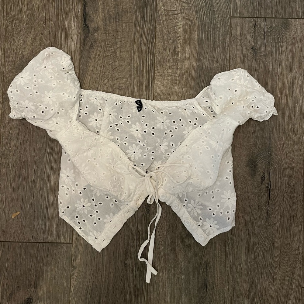 White Tie Crop Top